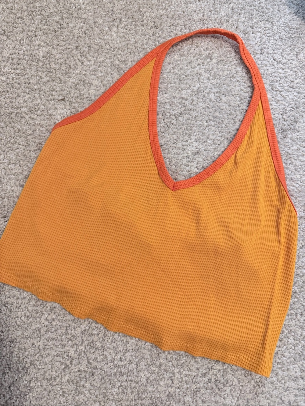 Wild Fable Ribbed Halter Crop Top in Orange